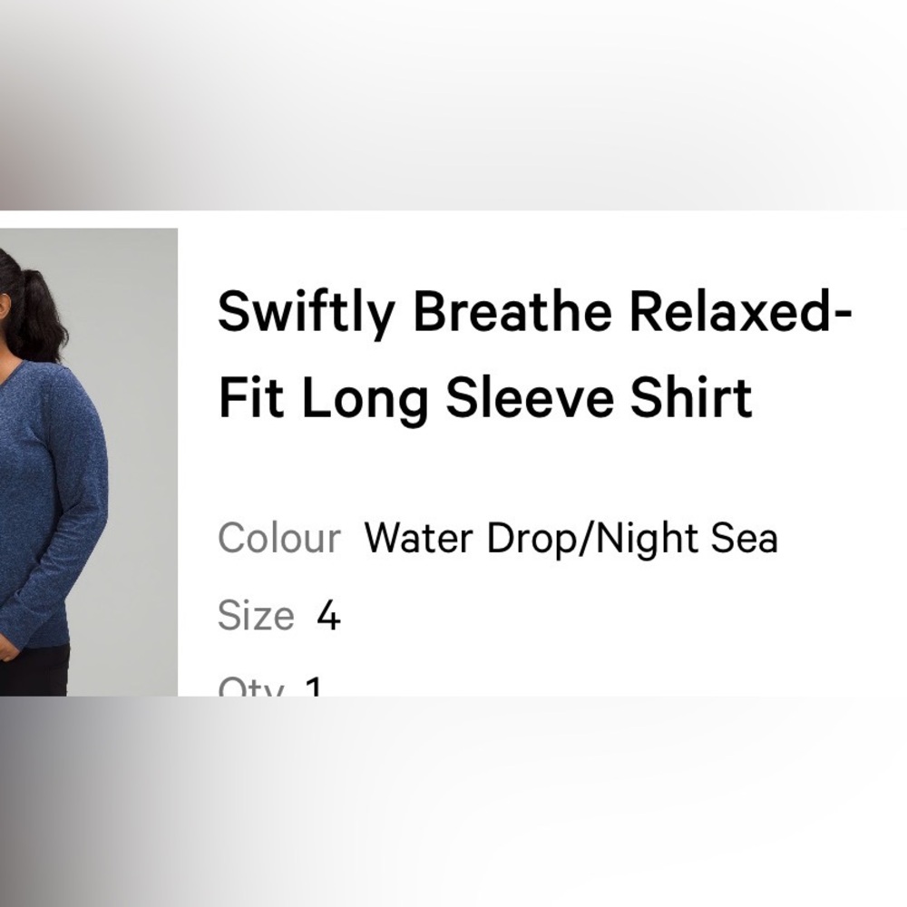 Lululemon-Swiftly Breathe Relaxed Fit long sleeved shirt- 4 - Picture 7 of 7